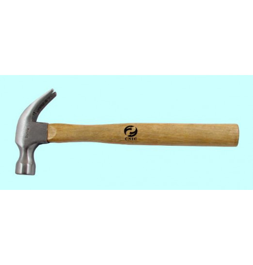 Молоток-гвоздодер 500 г. с деревянной эргономической ручкой  "CNIC" (HL0069)