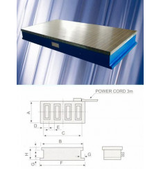 Плита магнитная плоская Х91 300х 680 (электромагнитная) сила притяжения 160 N/см кв. "CNIC" (66120-6)