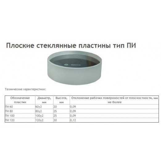 Пластина поверочная стеклянная ПИ- 60 В (Свидетельство о поверке от 27.11.12)