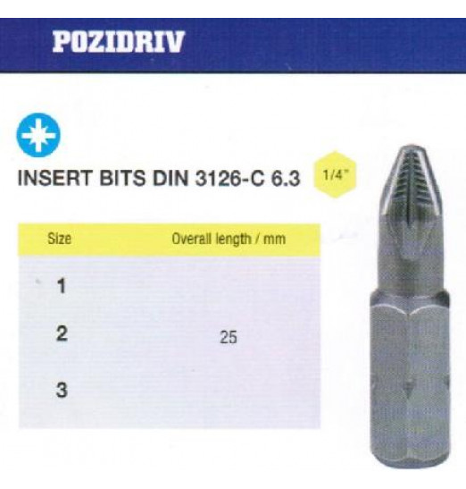 Биты крестовые РZ2х 25мм S2 с насечкой DIN3126 хвостовик С1/4 PROFI "CNIC" в упаковке 10 шт.